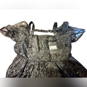 NEW Ragged Priest Strapped Buckle Gothic Rave Halloween Smock Dress Kink Organza